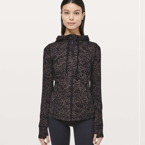 Lululemon Hooded Define Jacket *Nulu Lacescape Spanish Rose Black - Picture 2 of 11